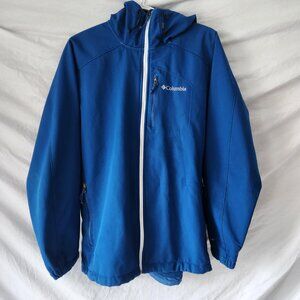 Columbia Sportswear Men’s Hooded Jacket Size Large Blue White Zipper